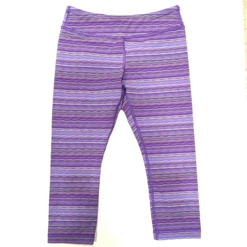 LULUELMON/IVIVVA GIRLS PURPLE CROPPED LEGGINGS